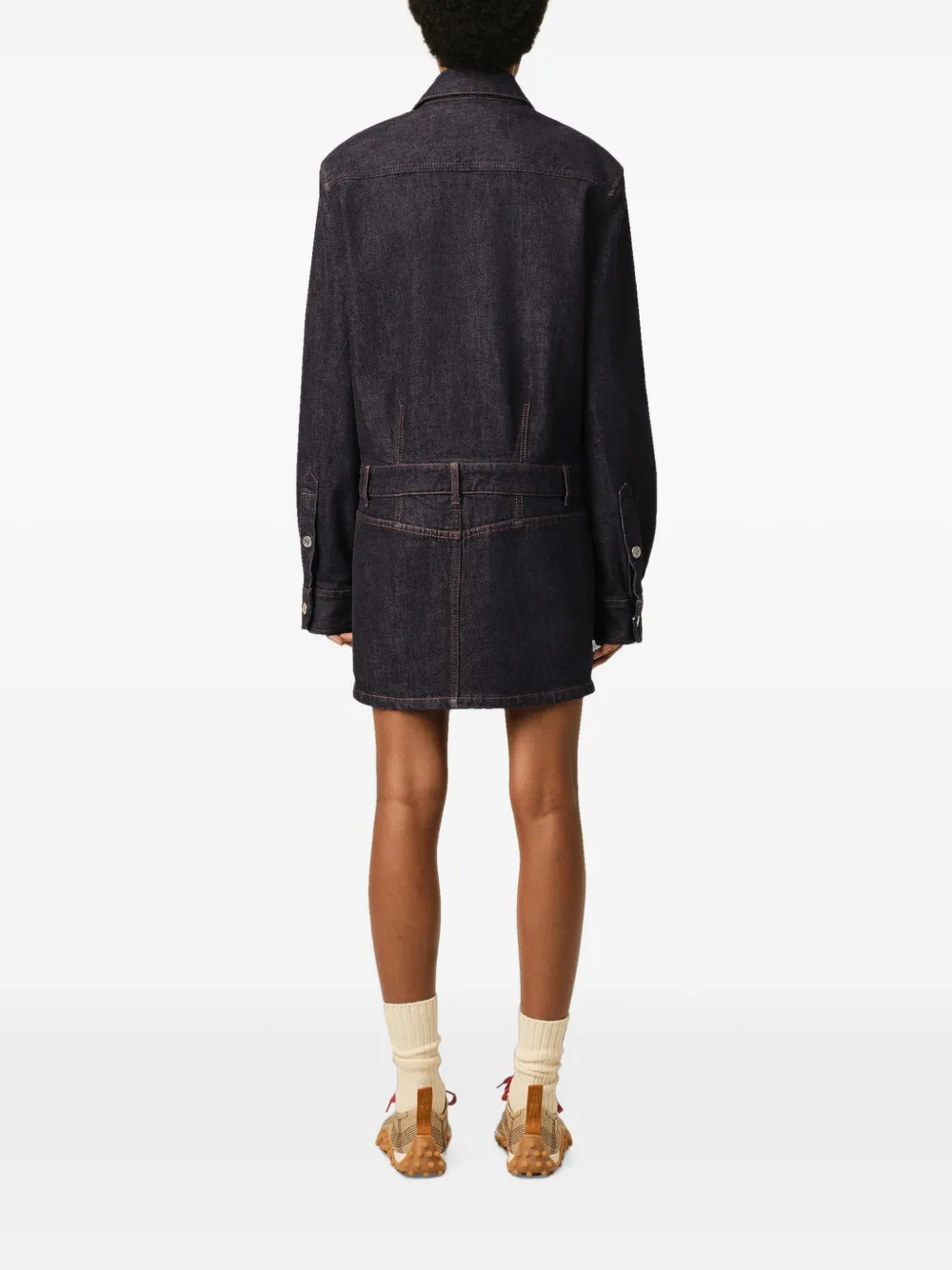 AMI Paris Katoenen denim blousejurk met Ami de Coeur Blauw