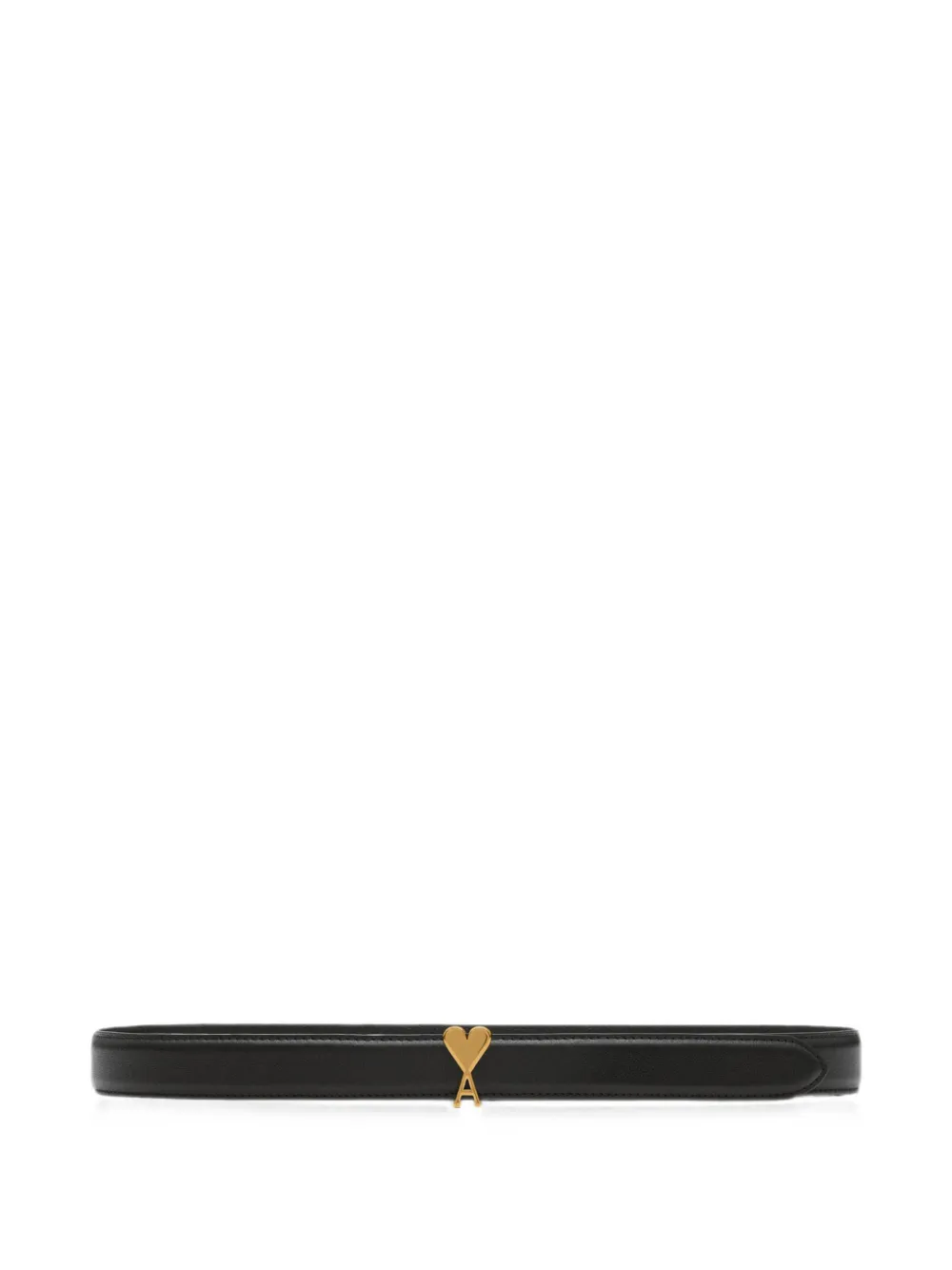 AMI Paris cowhide leather belt 25mm with Ami de Coeur buckle - Nero