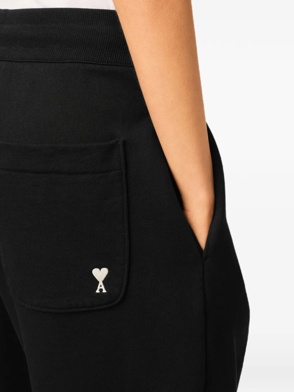 AMI Paris Katoenen trainingsbroek met Ami de Coeur Zwart
