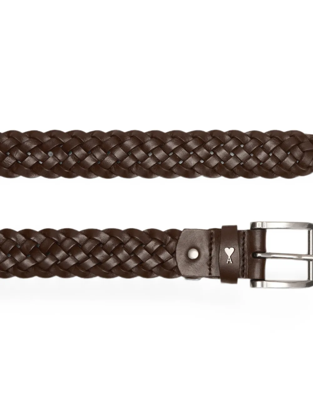 AMI Paris gevlochten koeienleren riem 30 mm Bruin