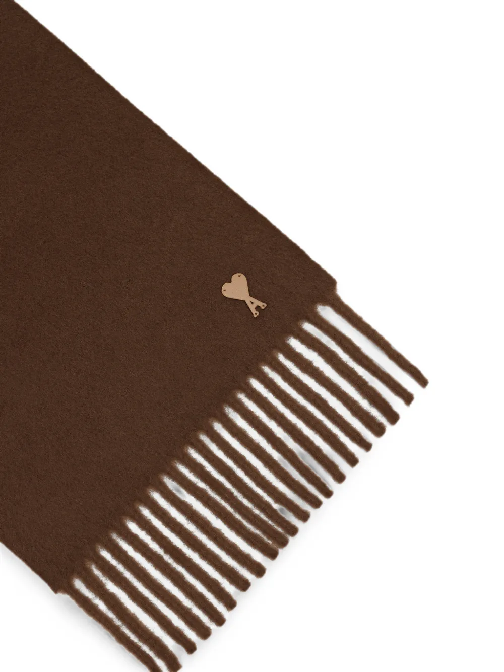 AMI Paris Wollen sjaal met Ami de Coeur-patch Bruin