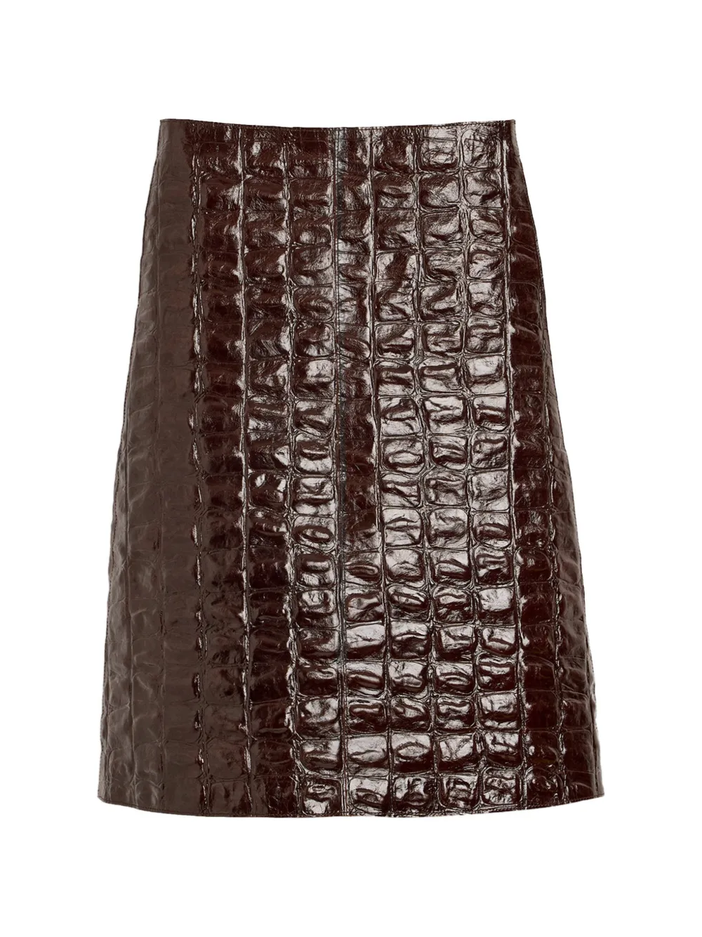 AMI Paris Leren midi-rok Rood
