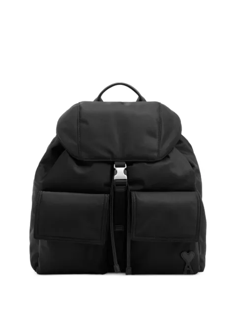 AMI Paris nylon Marcel flap backpack