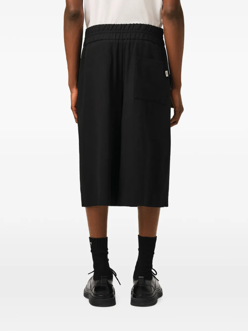AMI Paris Elastische wollen bermuda shorts Zwart