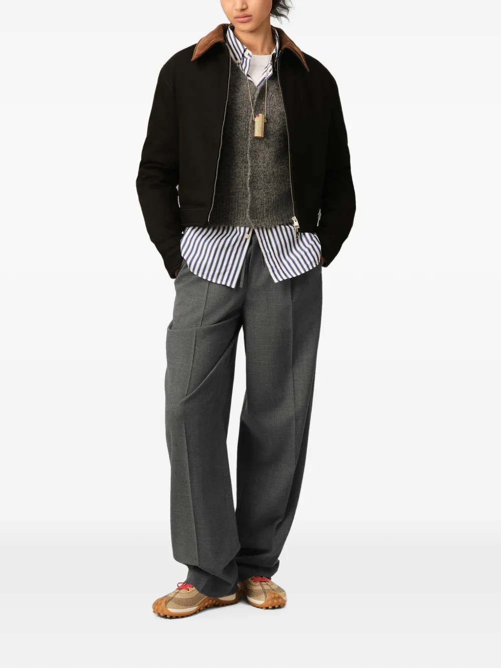 AMI Paris Broek met elastische taille Grijs