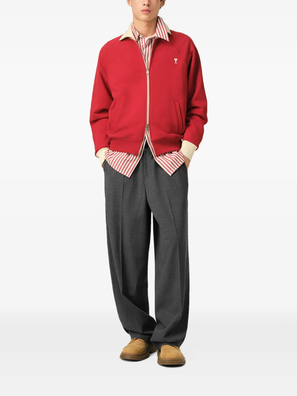 AMI Paris Broek met elastische taille Grijs