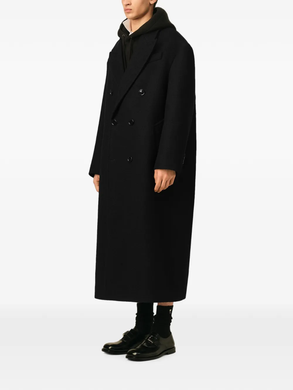 AMI Paris Mantel met dubbele rij knopen Zwart