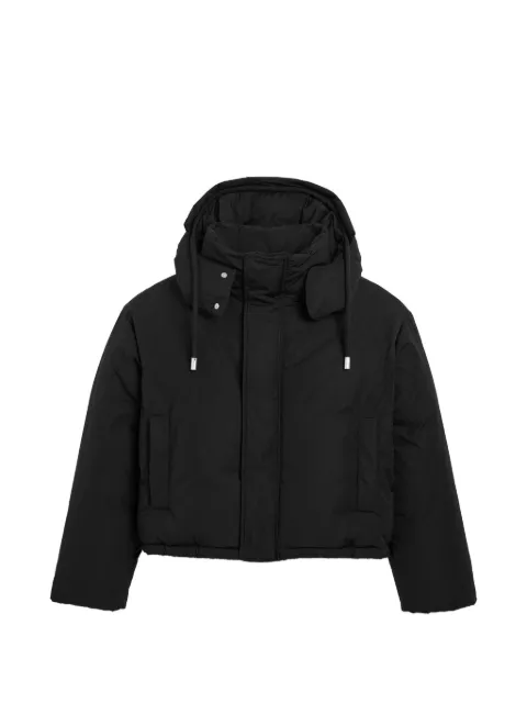 AMI Paris Hooded nylon and cotton down jacket with Ami de Coeur