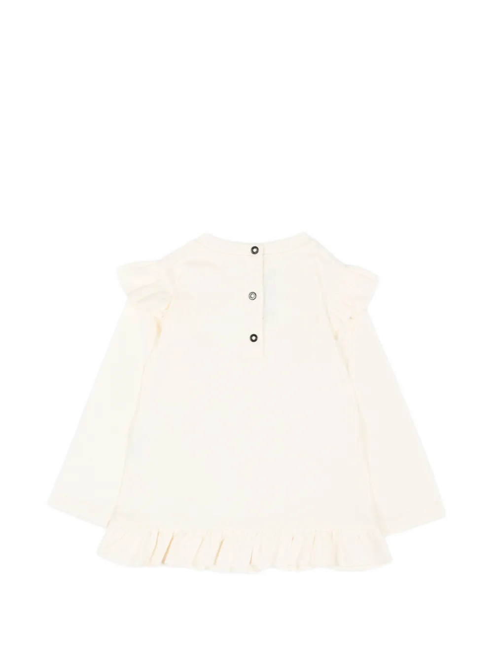 Balmain Kids Blouse met ruches en logoprint Wit