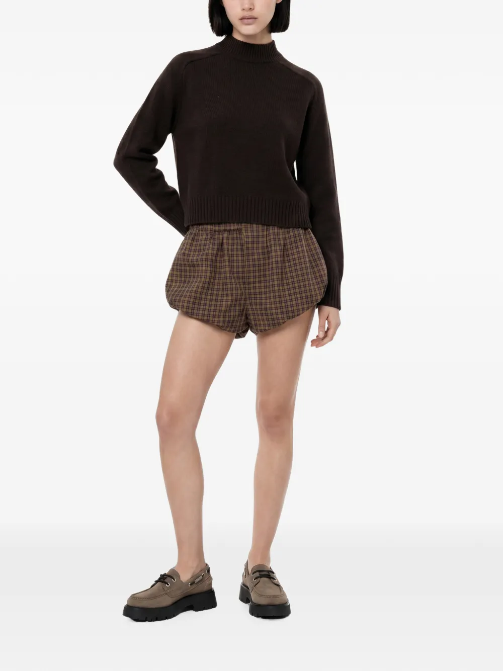 Soeur ribbed-knit raglan-sleeve sweater Bruin