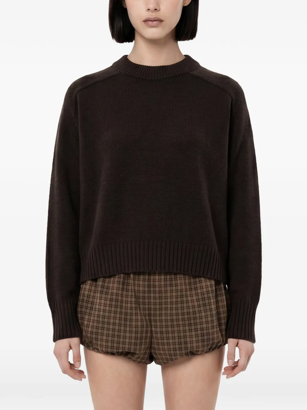Soeur ribbed-knit raglan-sleeve sweater Bruin