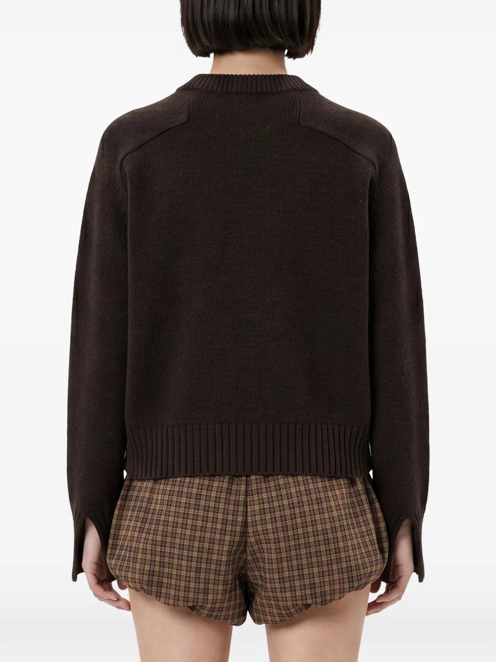Soeur ribbed-knit raglan-sleeve sweater Bruin