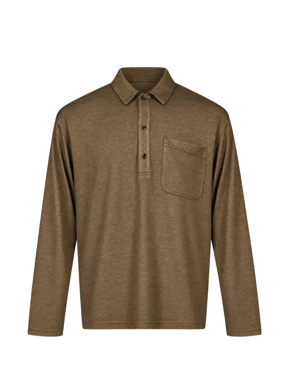 Song For The Mute long-sleeve chest-pocket polo shirt - Marrone