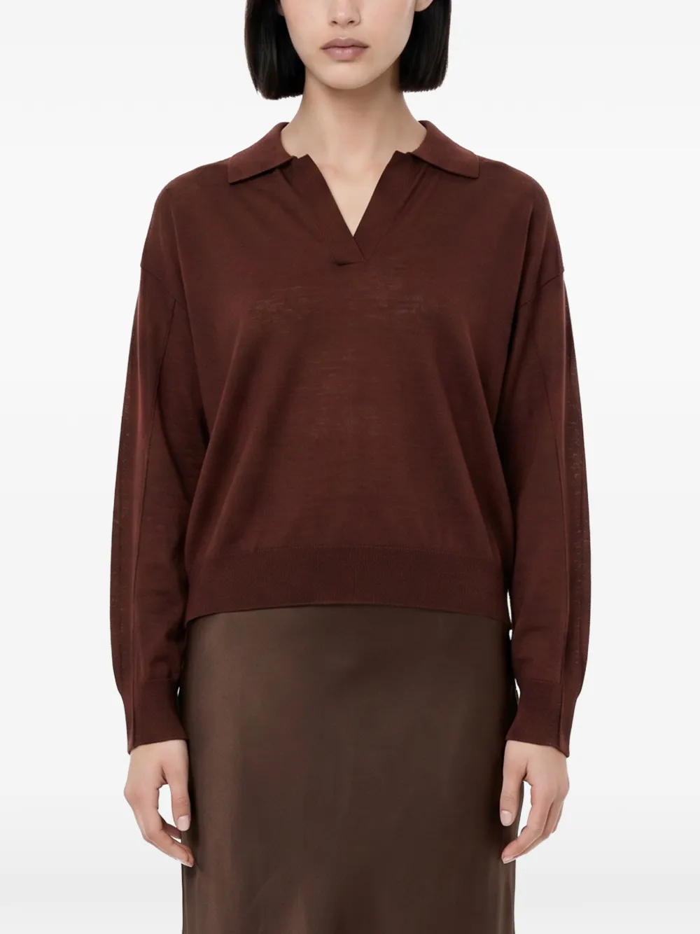 Soeur Trui met V-hals Bruin