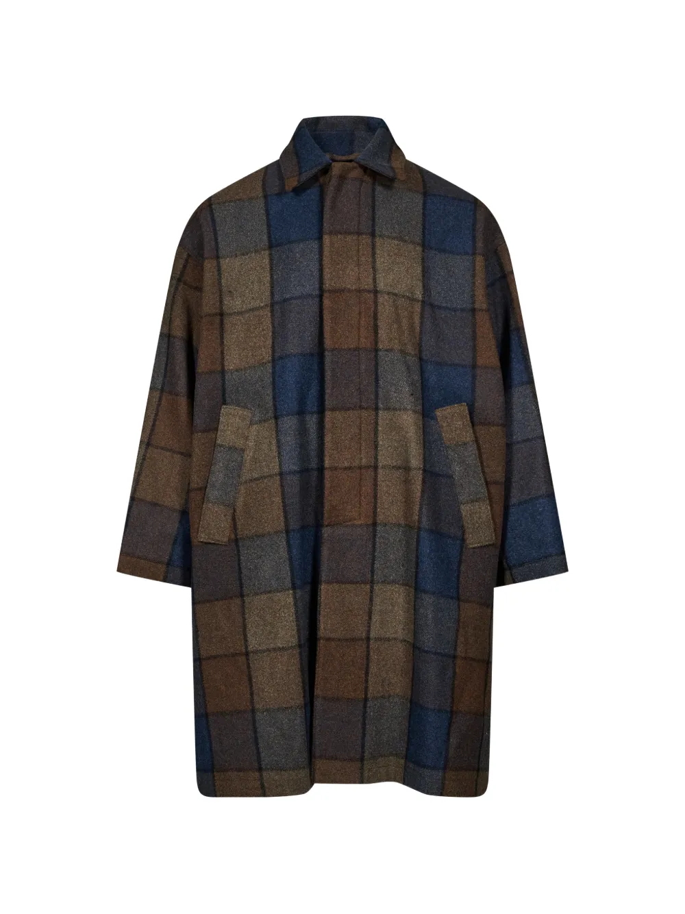 Song For The Mute check-pattern wool coat - Marrone