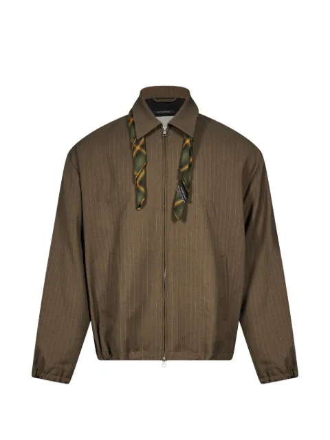 Song For The Mute pinstripe-pattern scarf-detail jacket