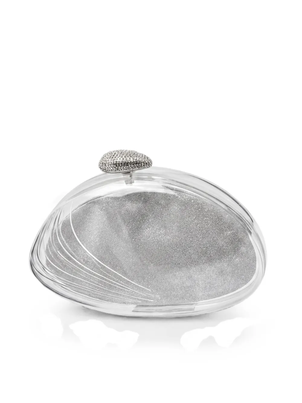 Benedetta Bruzziches crystal-embellished shell clutch bag Zilver