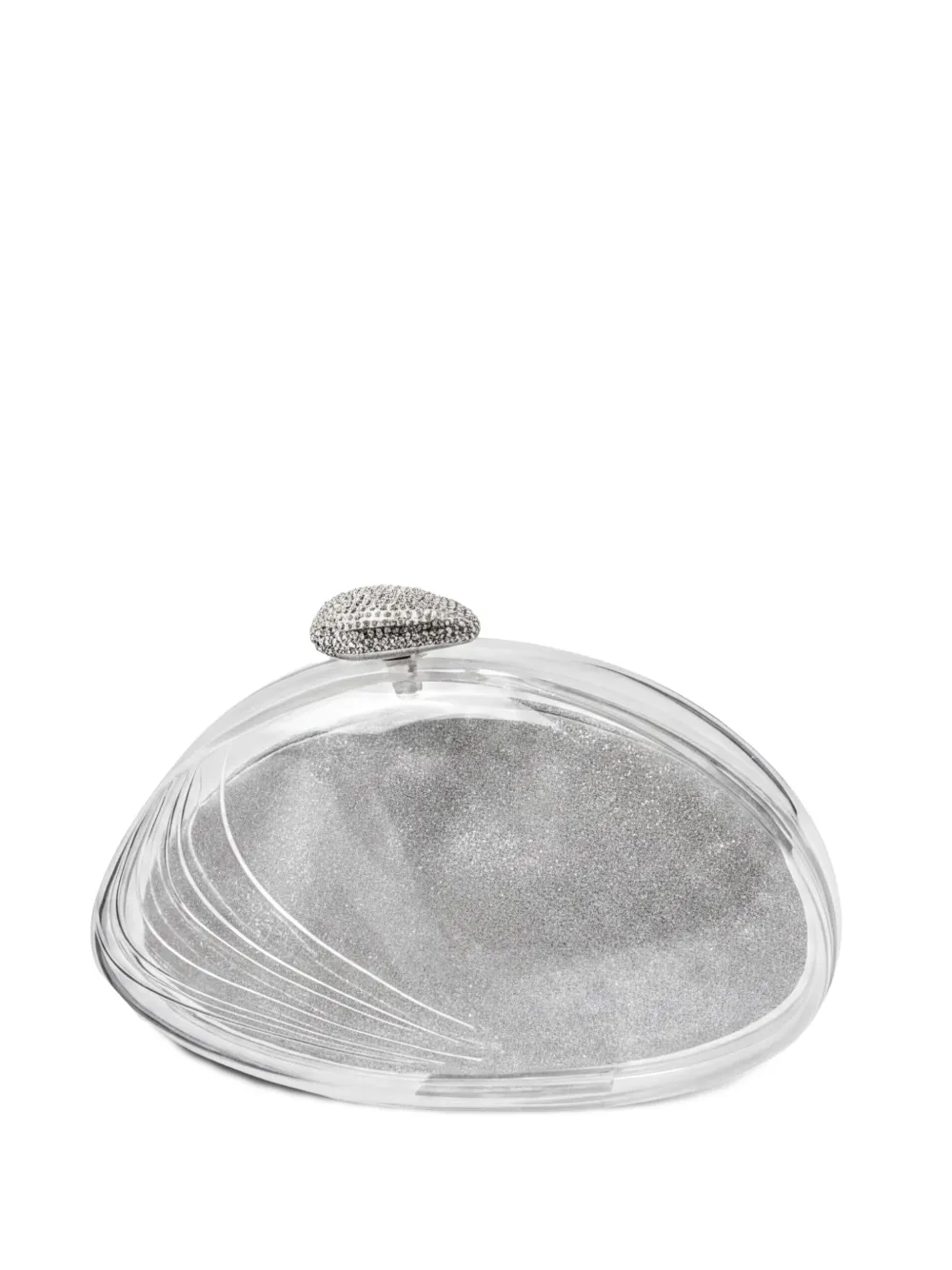 Benedetta Bruzziches crystal-embellished shell clutch bag Zilver