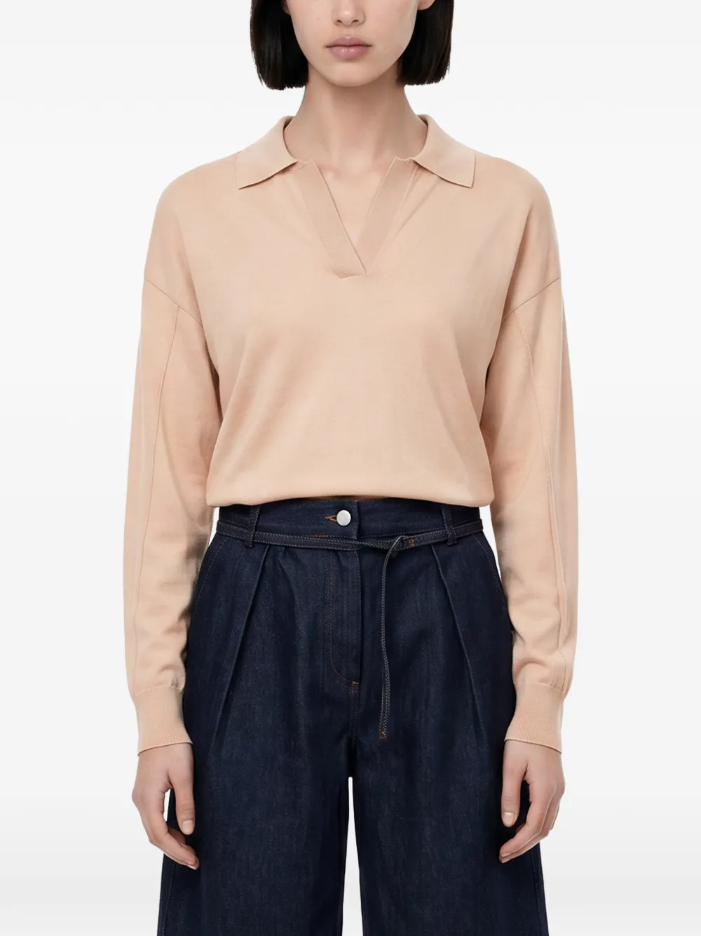 Soeur long-sleeve polo sweater Beige