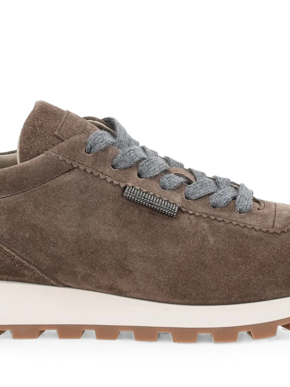 Brunello Cucinelli Monili-chain suede sneakers Bruin
