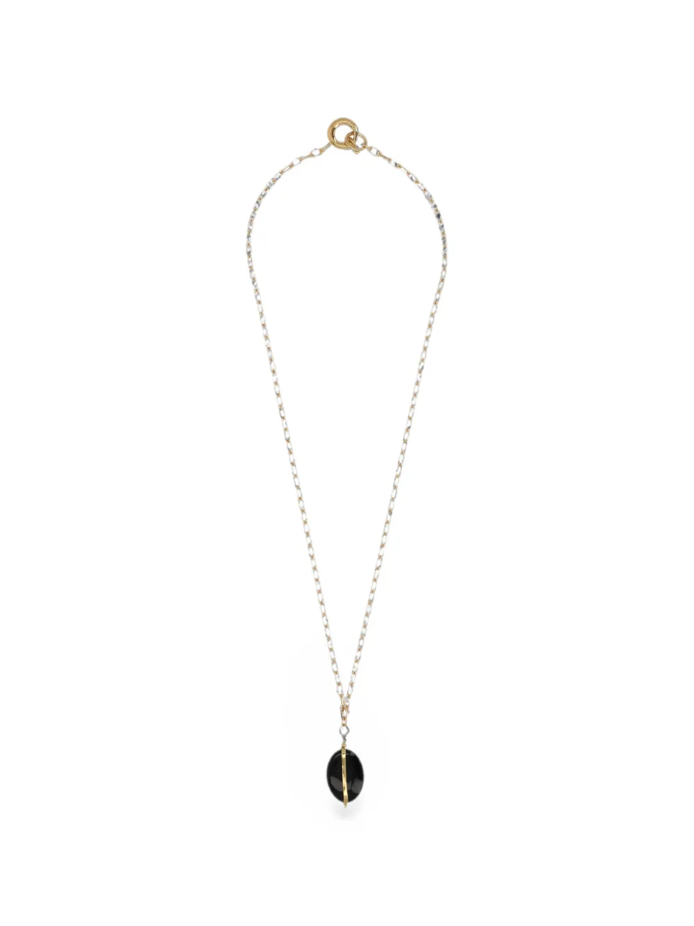ISABEL MARANT stone-pendant cable-link necklace - Giallo