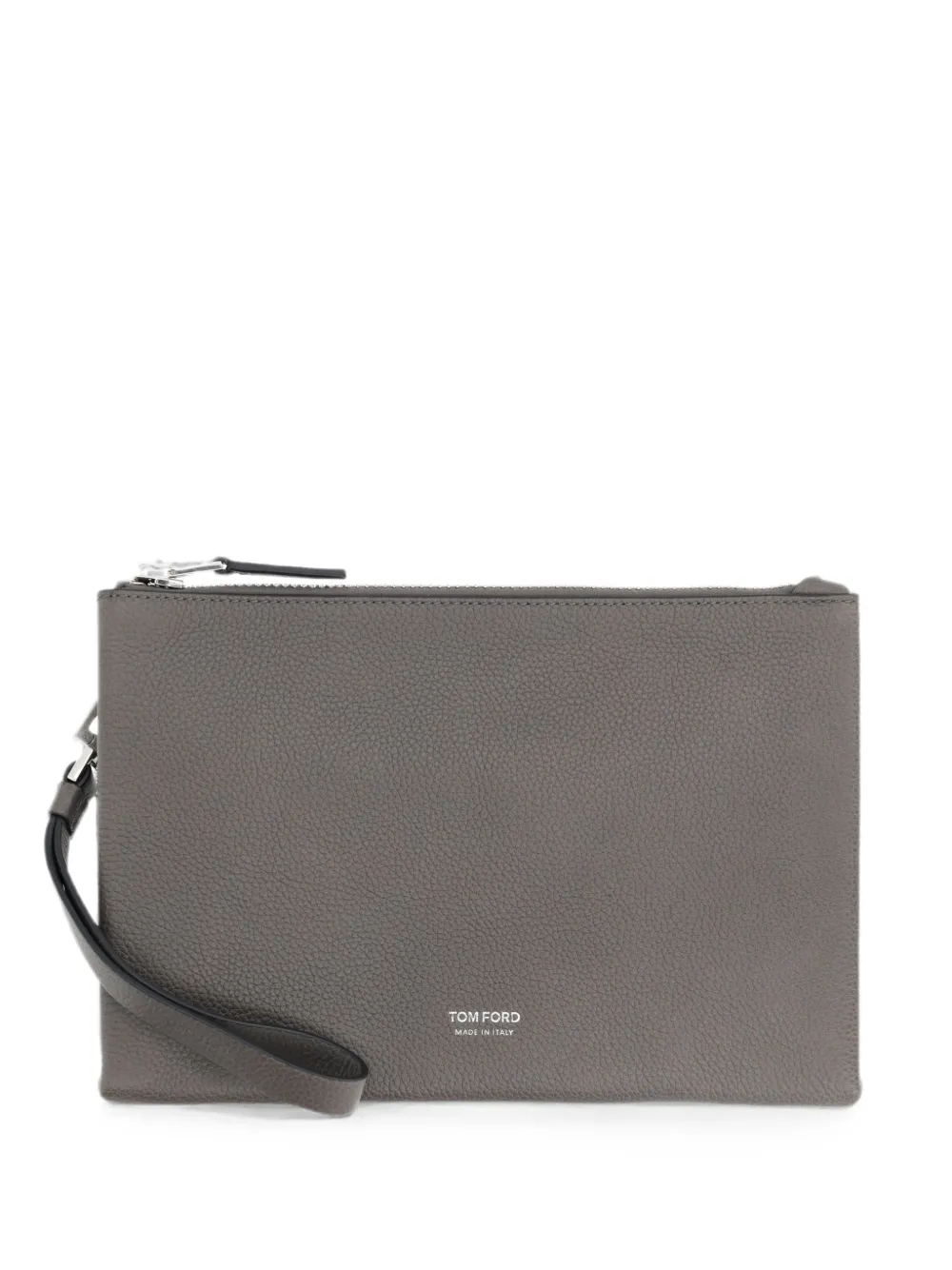 TOM FORD grained leather clutch bag - Grey