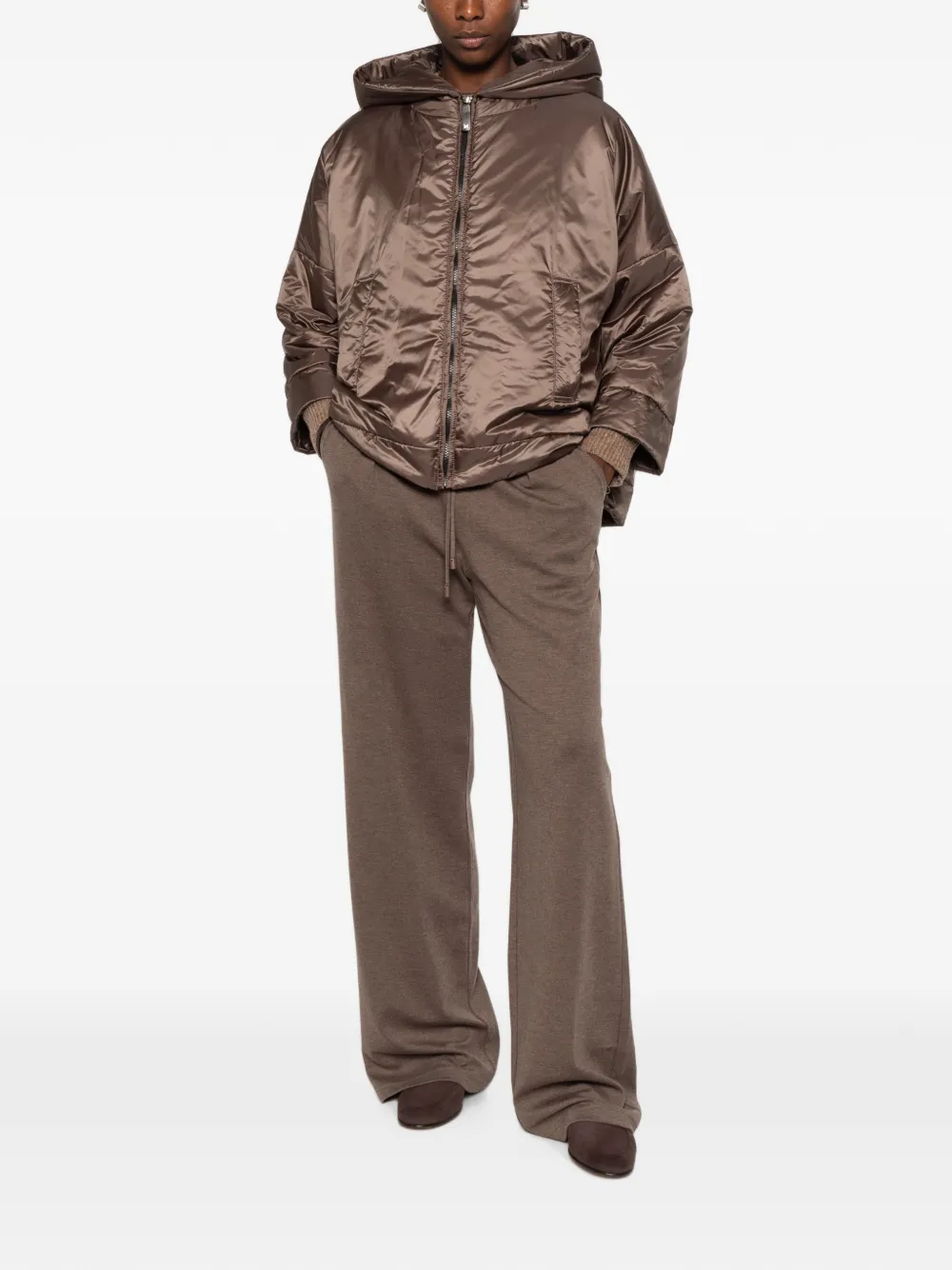 Max Mara Oversized jack met capuchon Bruin