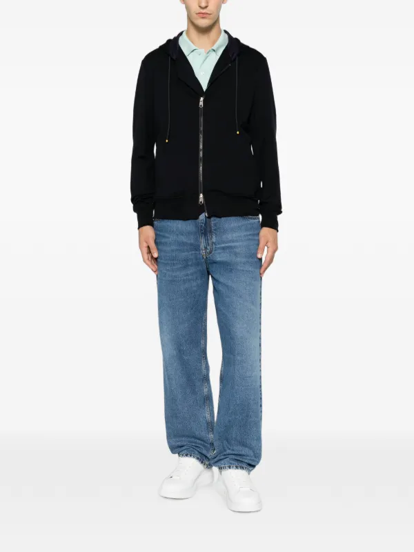 Paul Smith zip-up Drawstring Hoodie | Blue | FARFETCH