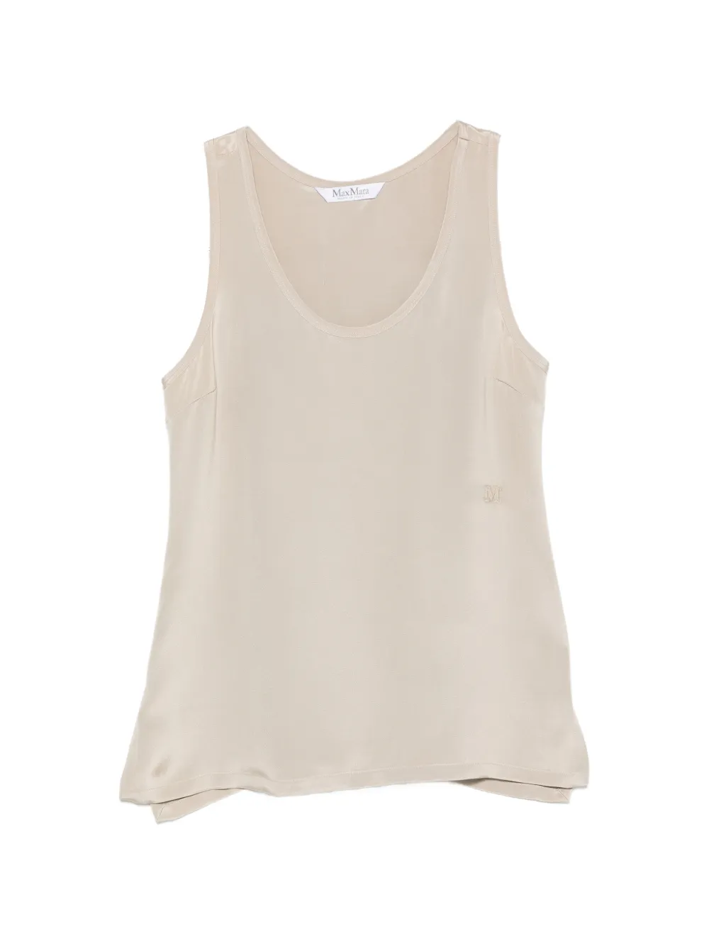 Max Mara satin-finish sleeveless top - Nude