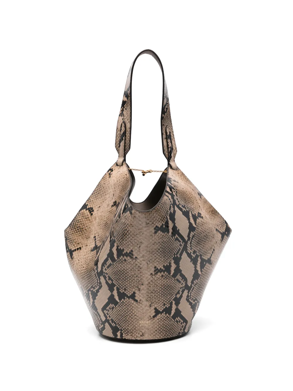 KHAITE small Lotus snake-effect tote bag - Toni neutri