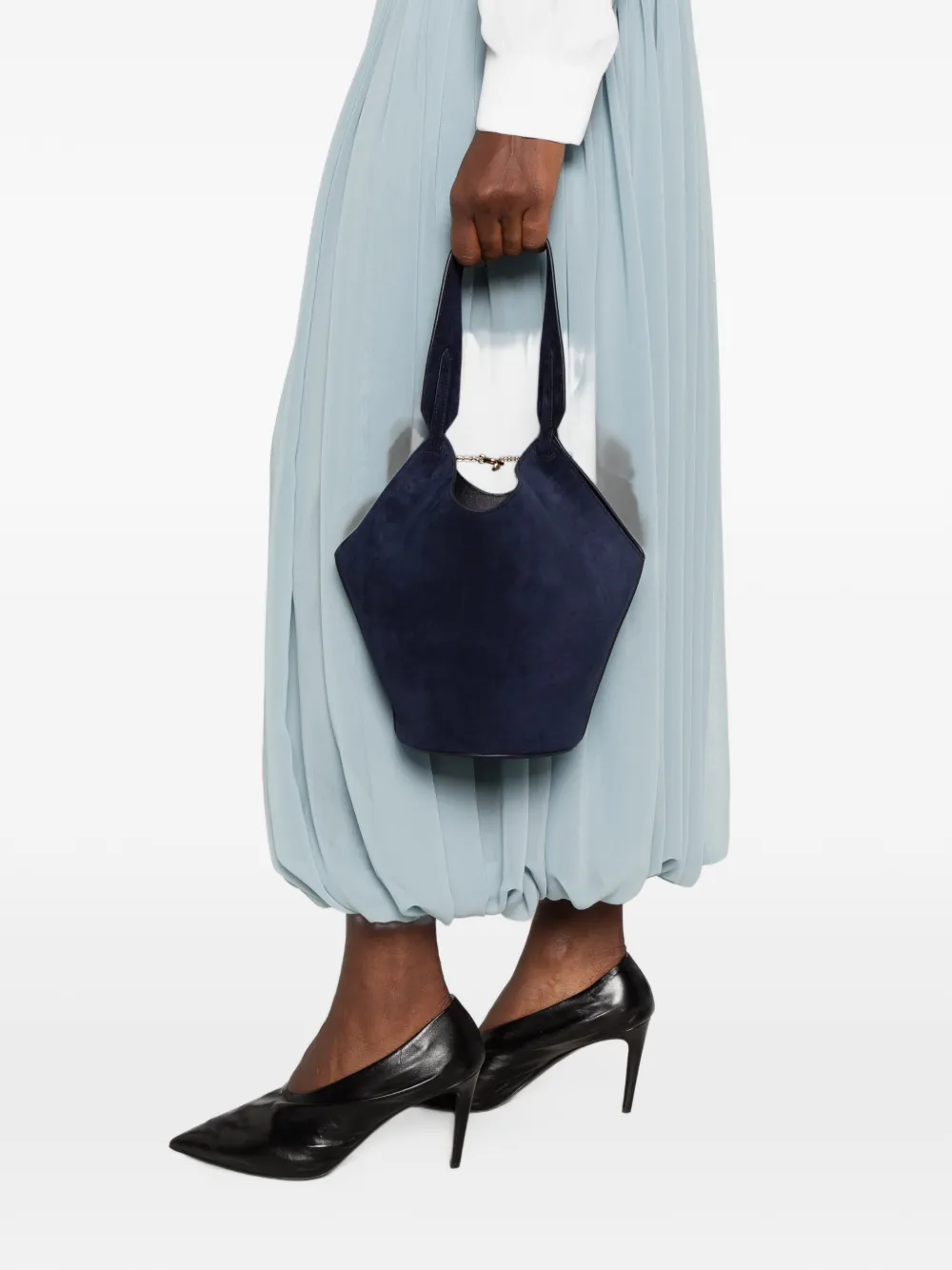 KHAITE Lotus mini-shopper Blauw