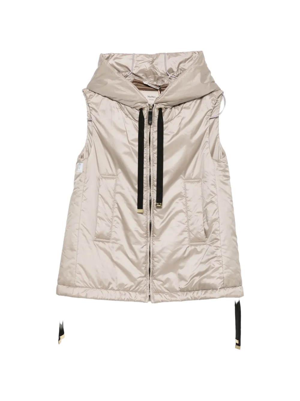 Max Mara Greengo Hooded Gilet In Brown