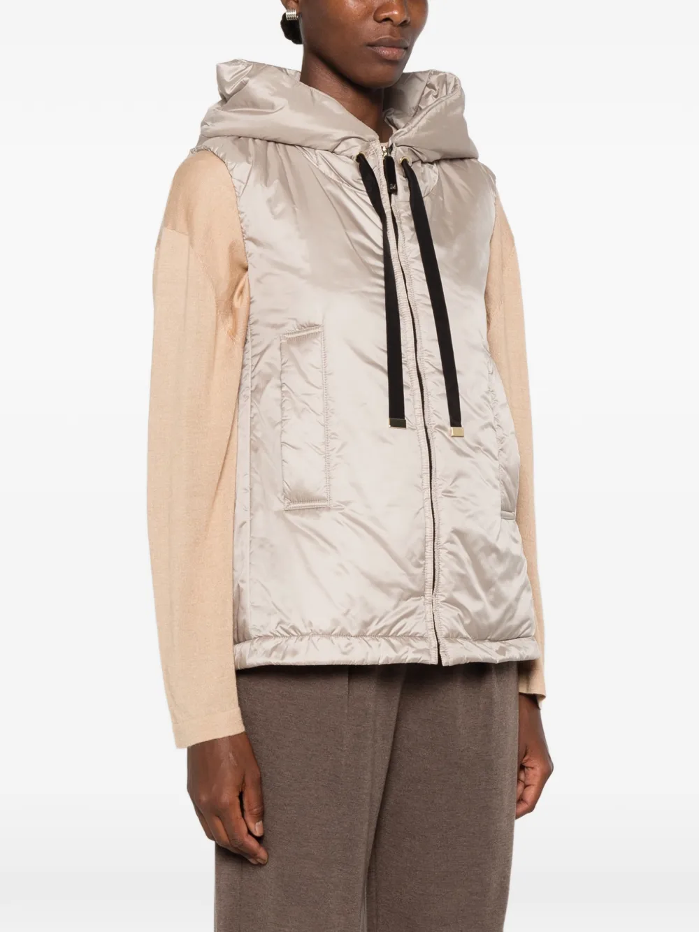 Max Mara The Cube gilet met capuchon Bruin