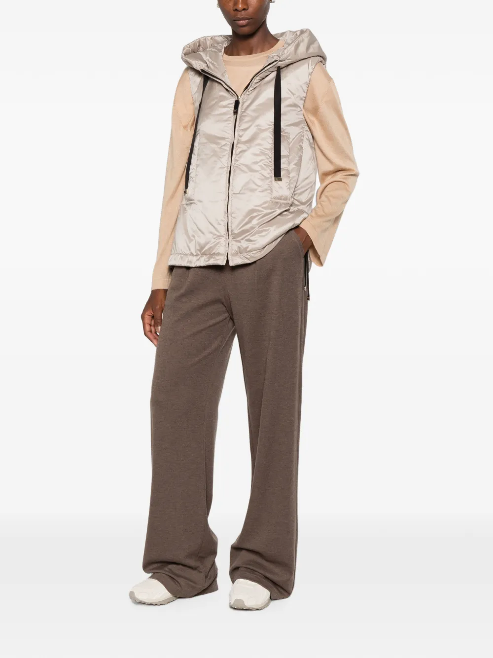 Max Mara The Cube gilet met capuchon Bruin