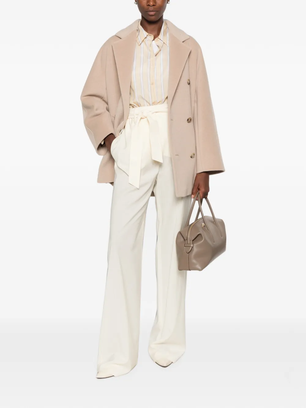 Max Mara Jas met dubbele rij knopen Beige