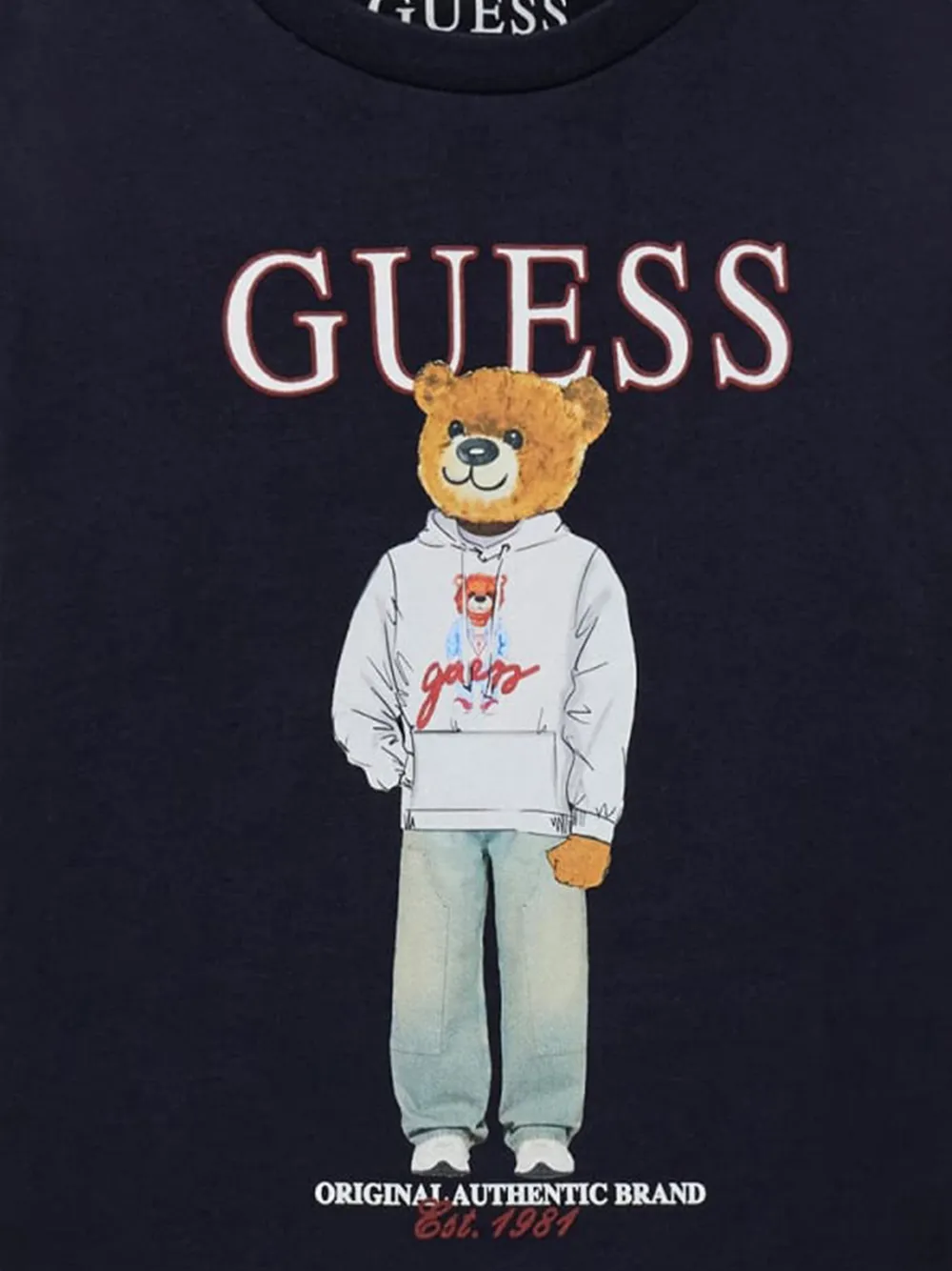 guess kids T-shirt met teddybeerprint Blauw
