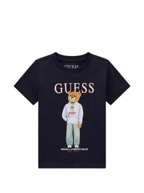 guess kids bear-print T-shirt