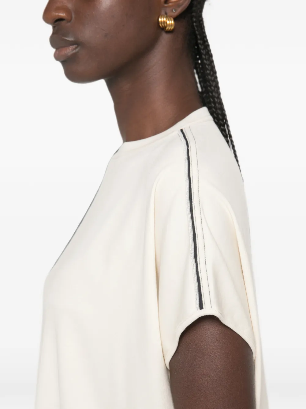 Fabiana Filippi T-shirt met zijstreep Beige