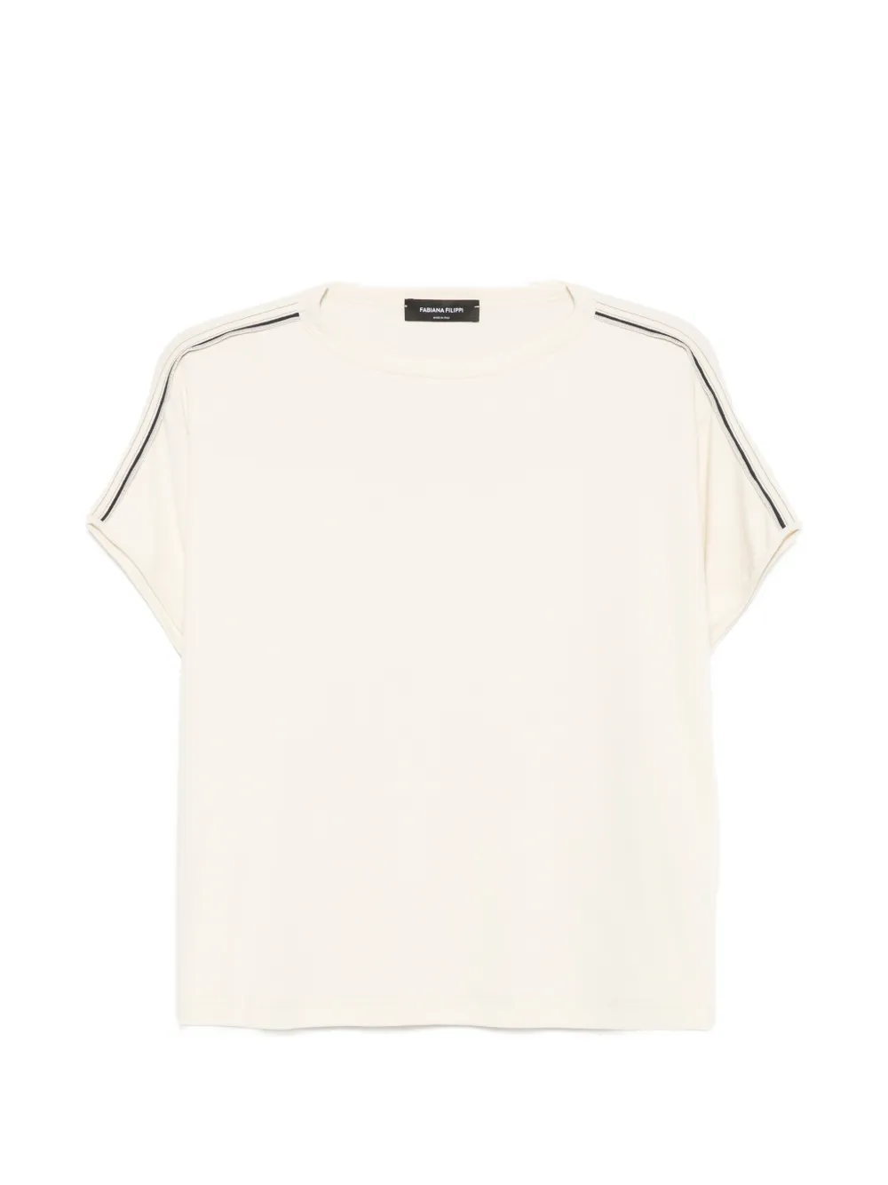 Fabiana Filippi side-stripe short-sleeve T-shirt - Nude