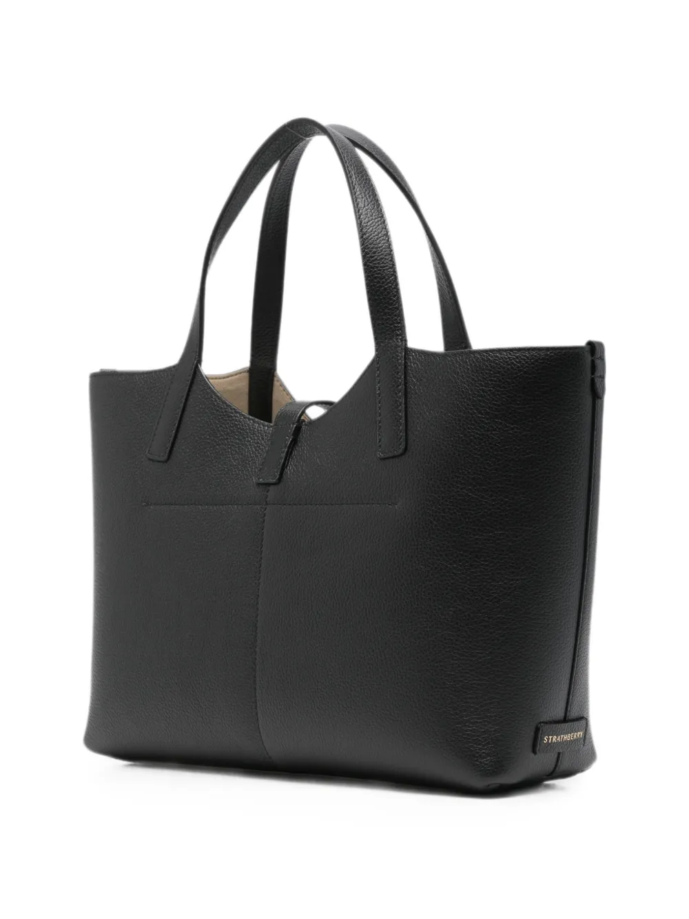 Strathberry Kite leren midi-shopper Zwart