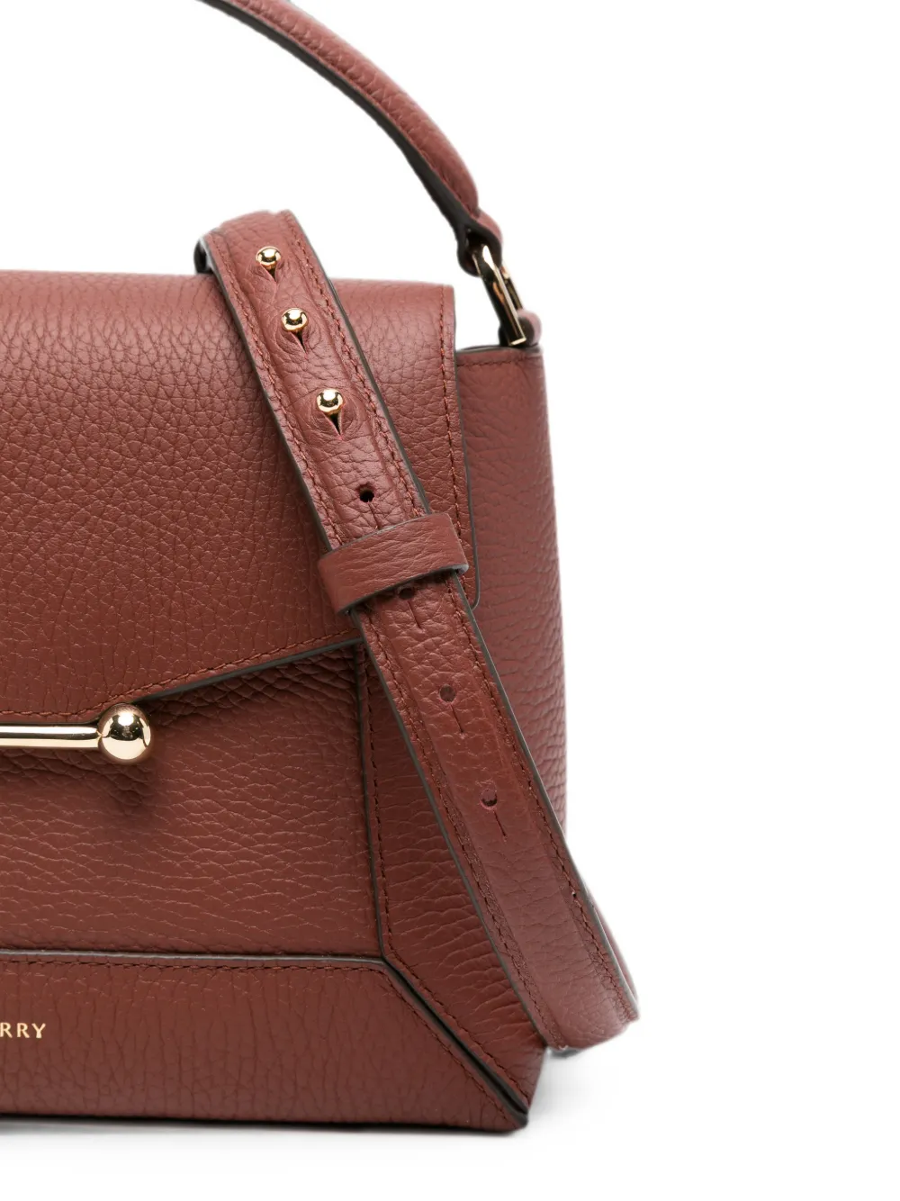 Strathberry Mosaic leren shopper Bruin