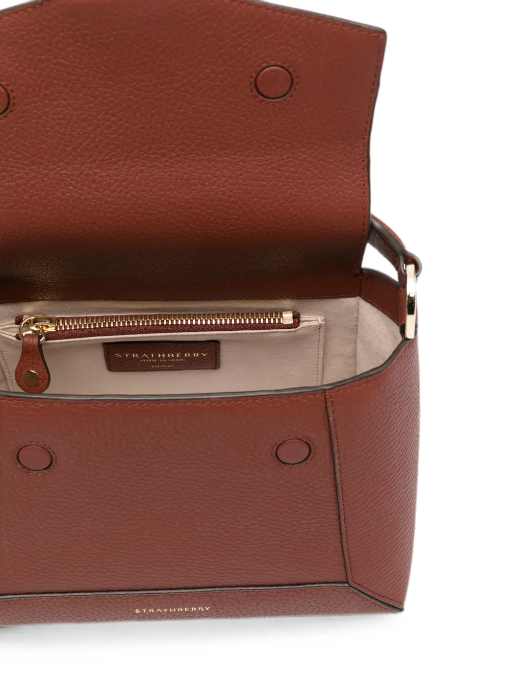 Strathberry Mosaic leren shopper Bruin