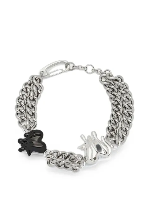 YOJ heart-motif curb-link bracelet