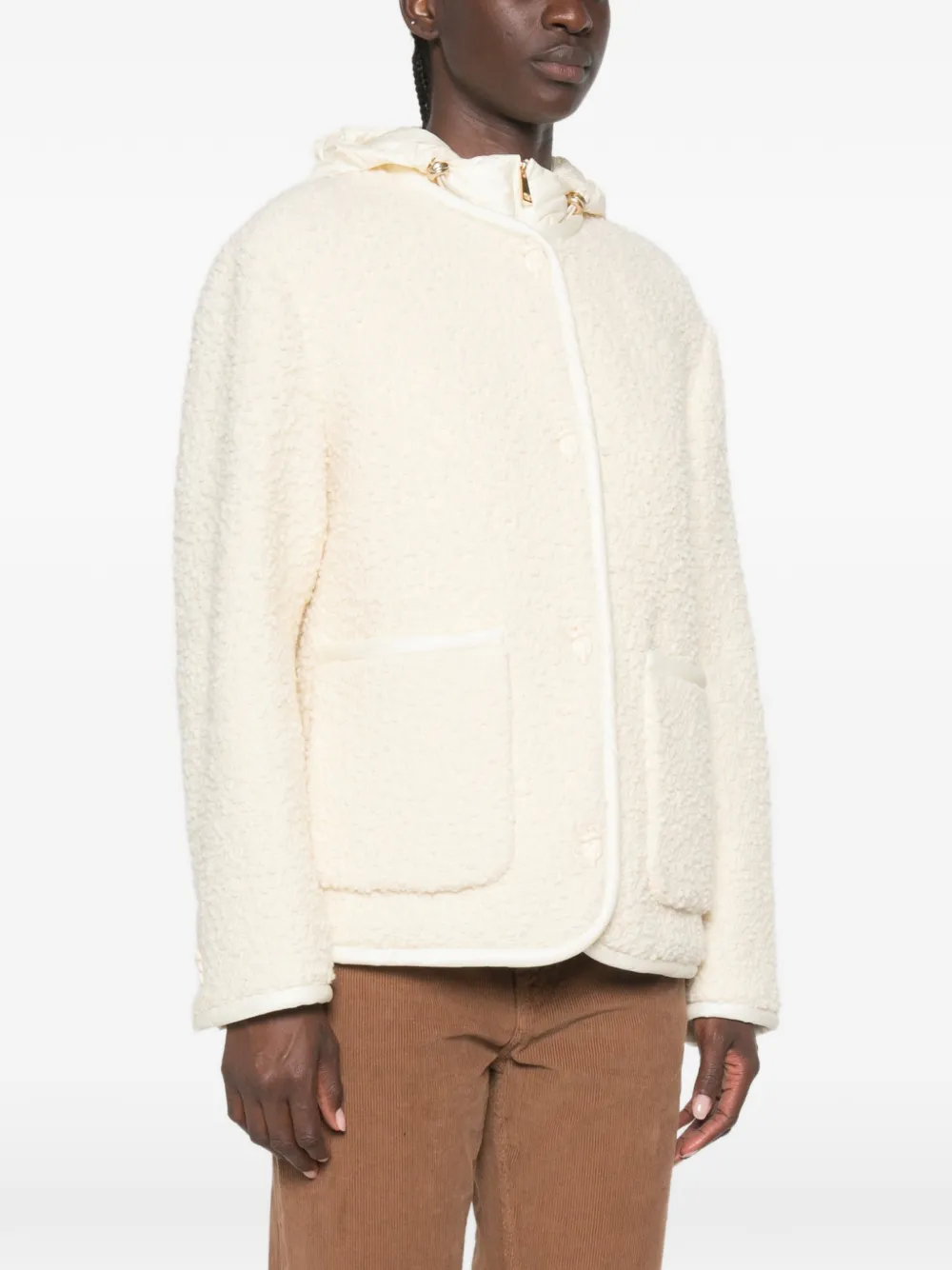 Moncler Hylesine 3-in-1 donsjack van wol- en katoenblend Beige