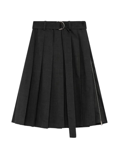 MSGM Saia midi com pregas e cinto
