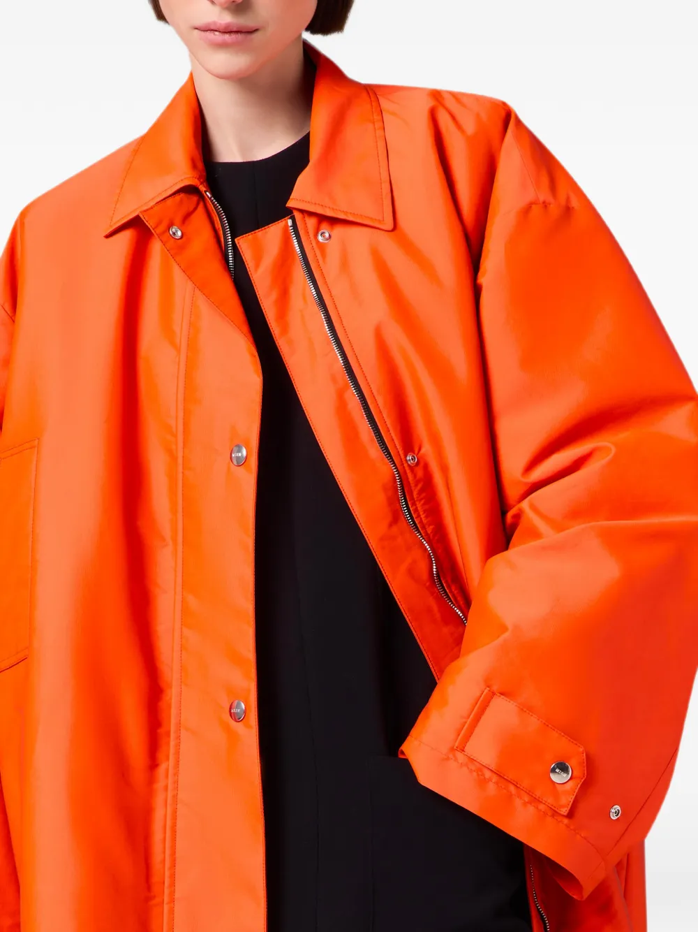 MSGM Oversized jas met drukknopen Oranje