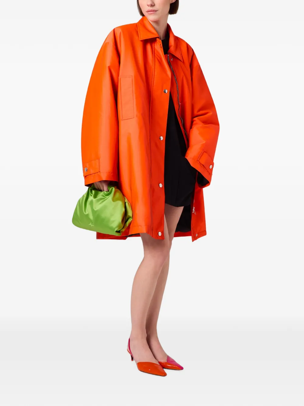 MSGM Oversized jas met drukknopen Oranje