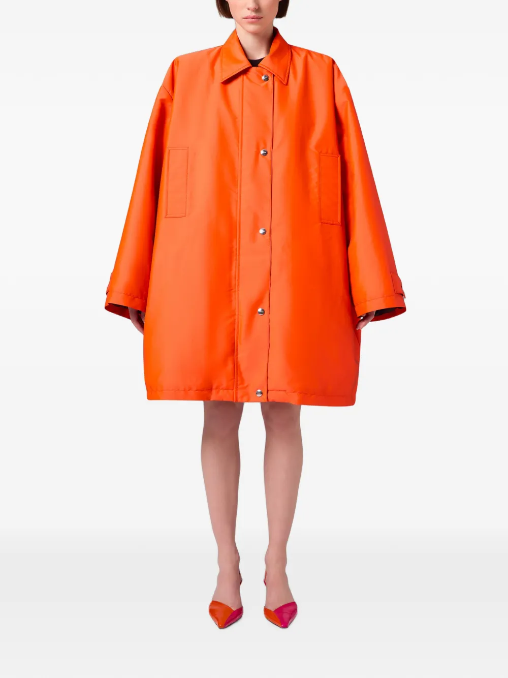 MSGM Oversized jas met drukknopen Oranje