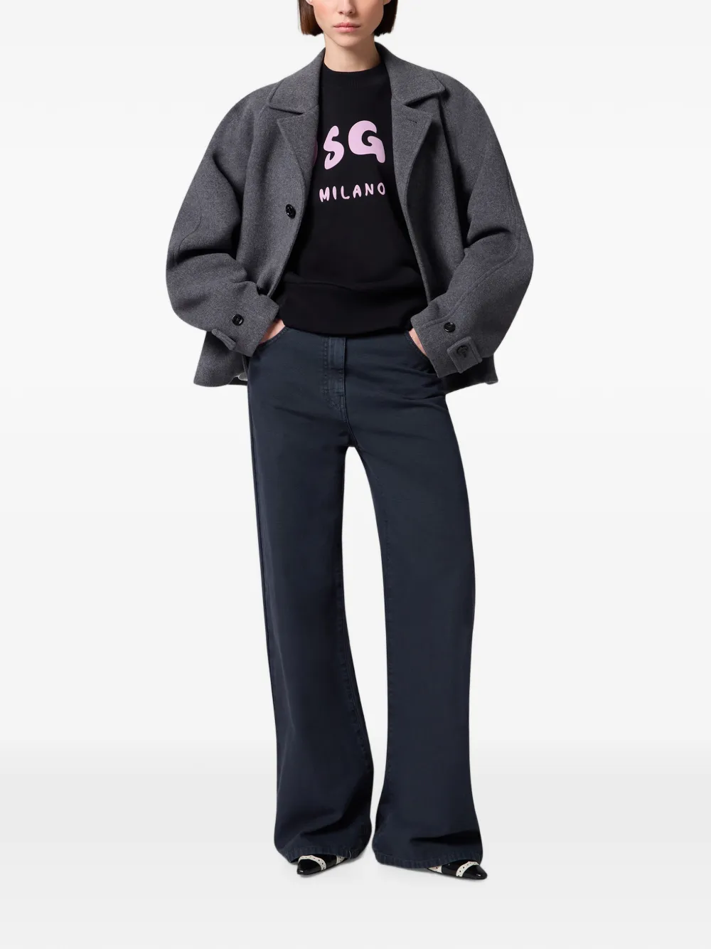 MSGM Sweater met logoprint Zwart