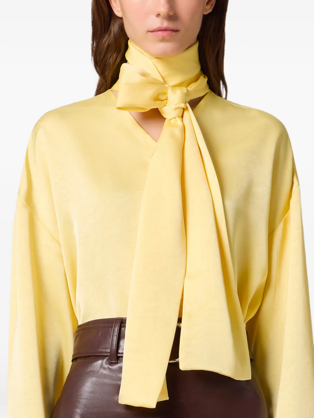 MSGM Blouse met strik Geel